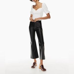 Aritzia Wilfred Adele vegan leather flare pants | Size: 2, new with tags